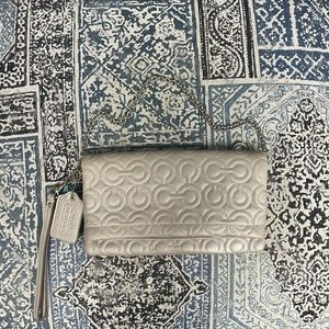 Silver Coach Bag/Wristlet